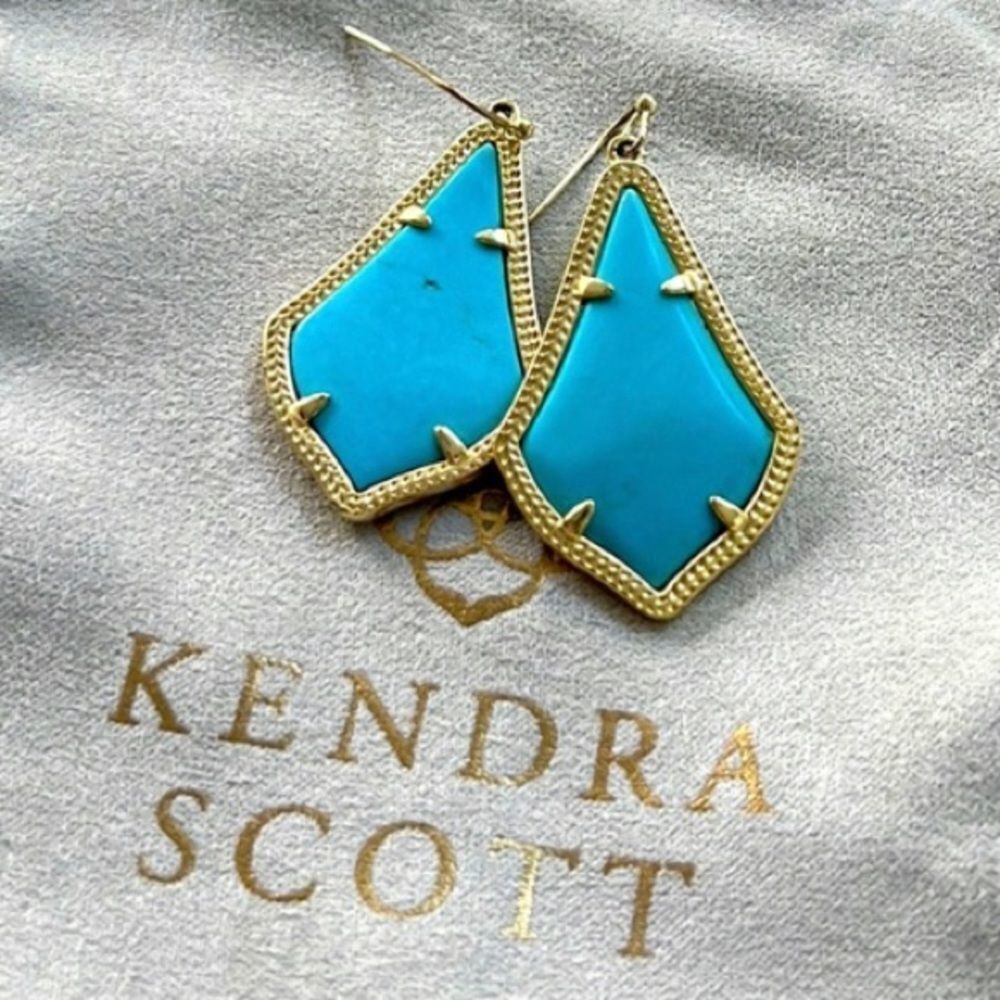 Kendra scott Alex Gold Drop‎ Earrings In Turquise